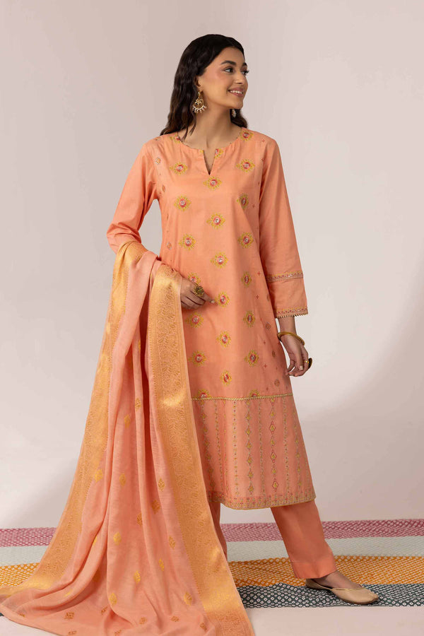 3 Piece - Embroidered Suit - PE25-244